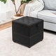 preview thumbnail 35 of 58, Adeco Fabric Square Storage Ottoman with Tray