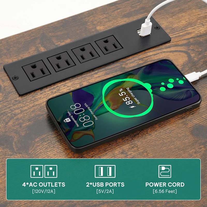 Moasis Industrial TV Stand Media Console with Mount and Storage Shelves for TV up to 70 Inches