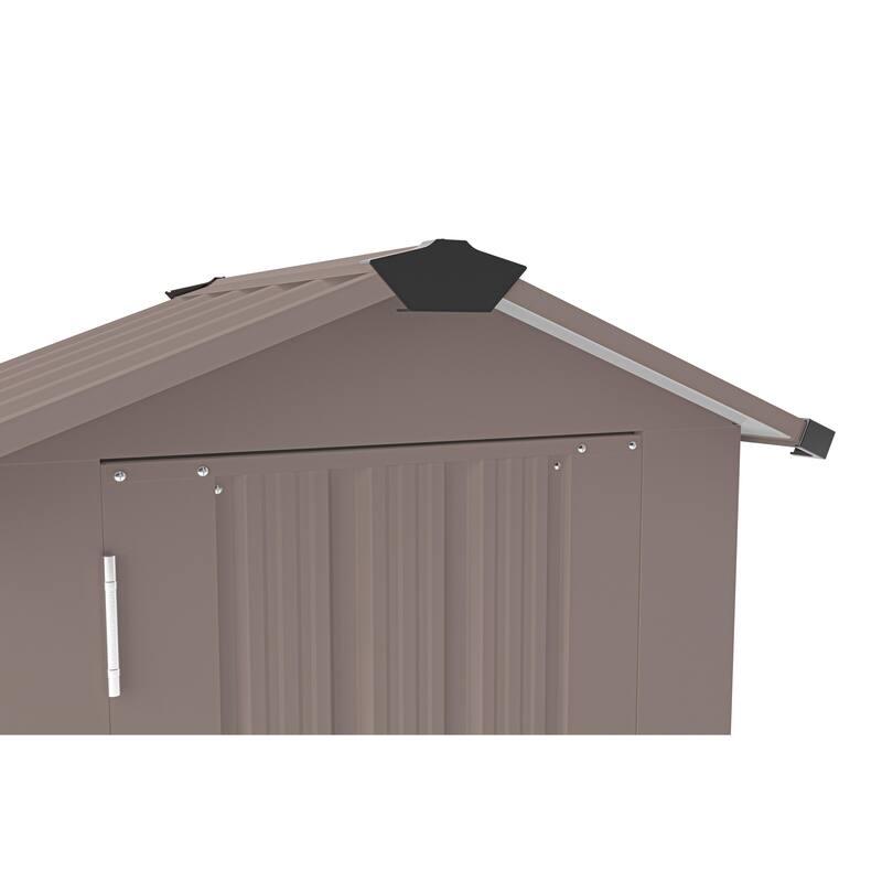Galvanized Iron Garden Shed Tool Shed with Waterproof Lock & Stylish Design Outdoor Storage Shed for Backyard