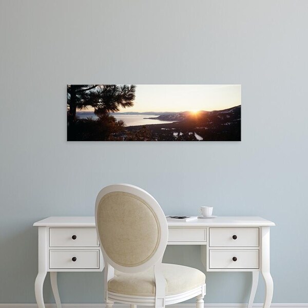 Easy Art Prints Panoramic Image 'Sunrise over mountain, Lake Tahoe, Californian Sierra Nevada, California' Canvas Art