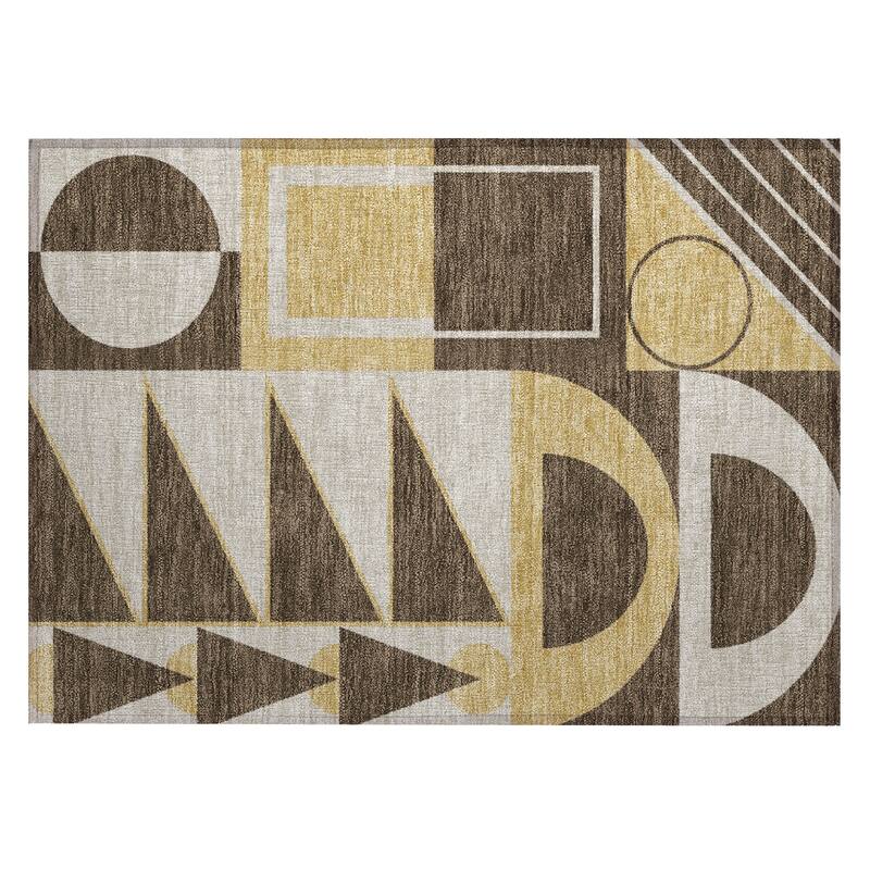 Machine Washable Indoor/ Outdoor Modern Crowley Chantille Rug