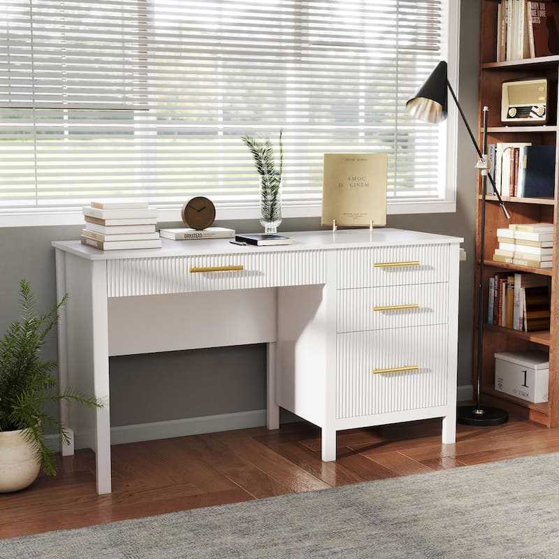 54W Executive Desk Home Office Desk with File Drawer