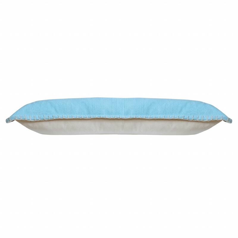 HomeRoots 14" X 36" Bright Blue 100% Cotton Zippered Pillow