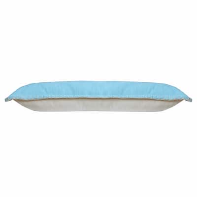 HomeRoots 14" X 36" Bright Blue 100% Cotton Zippered Pillow