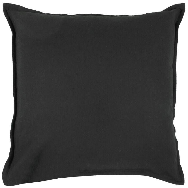 Rizzy Home Cotton Slub Solid Decorative Throw Pillow - Black - Polyester