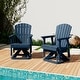 preview thumbnail 35 of 54, Set of 2 HDPE Adirondack Swivel Gliders, Outdoor Patio Chair Set Navy