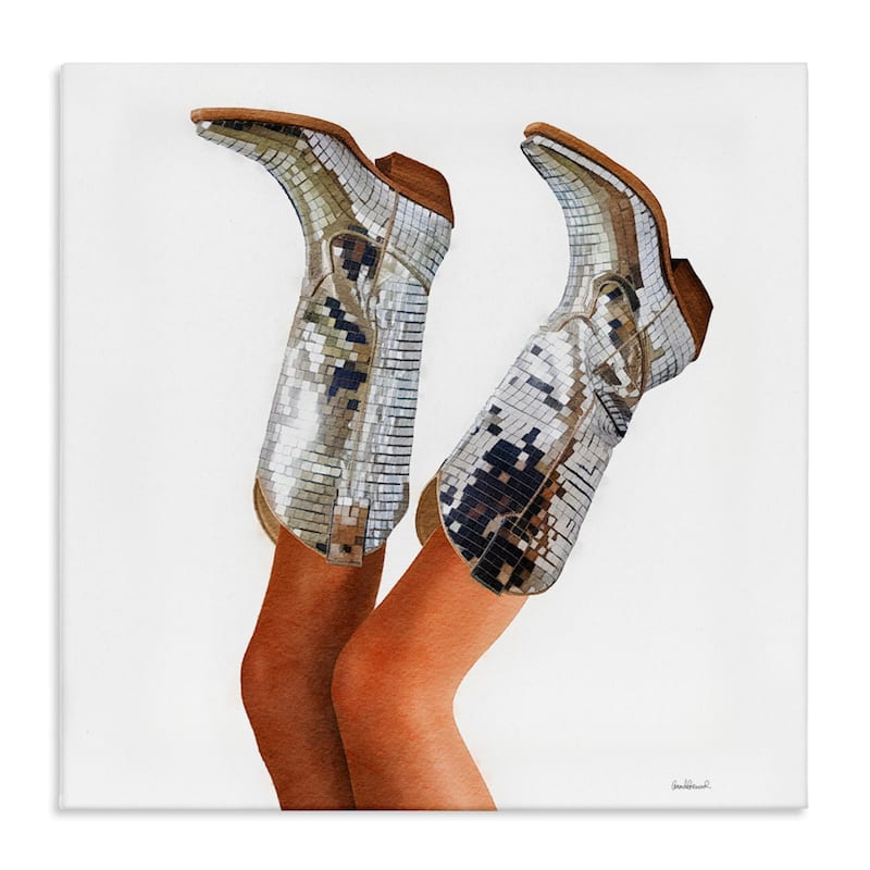 Stupell Glitzy Glam Cowgirl Boots Canvas Wall Art Design By Amanda Greenwood - 17 x 17