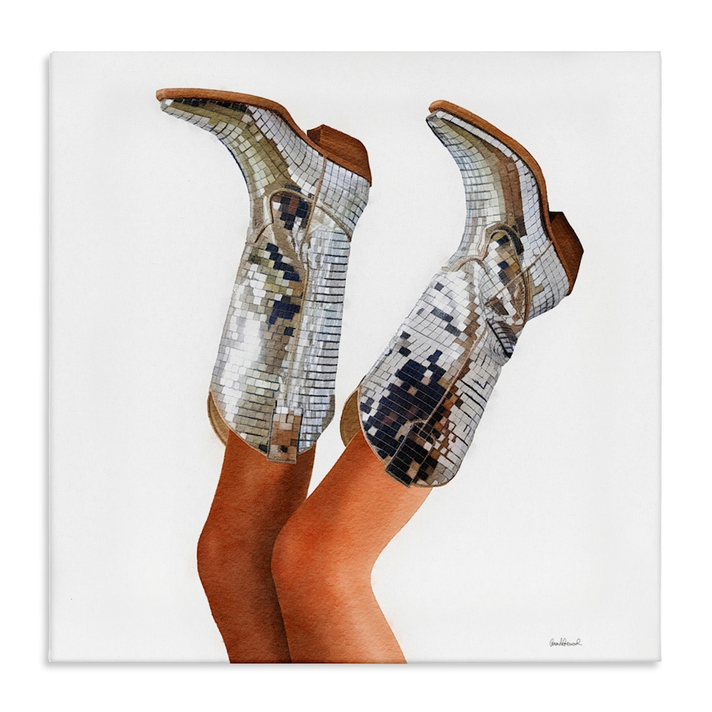 Stupell Glitzy Glam Cowgirl Boots Canvas Wall Art Design By Amanda Greenwood