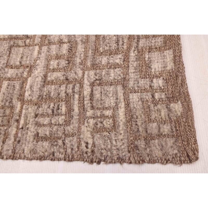 ECARPETGALLERY Hand-knotted Looma Brown Wool Rug - 7'7 x 9'11