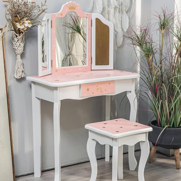 chinese dress ladies Large Makeup Vanity Desk Ladies Vanity Table With LED Lighted Sliding  Mirror And Jewelry Cabinet