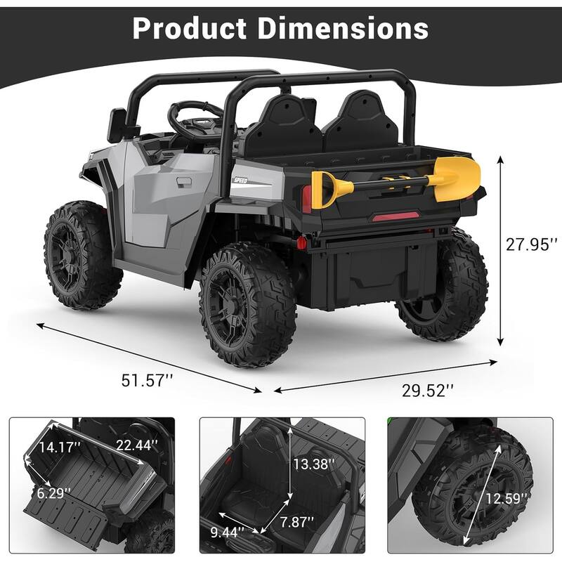 Ride On Dump Truck, 24V Ride On Car with Remote Control