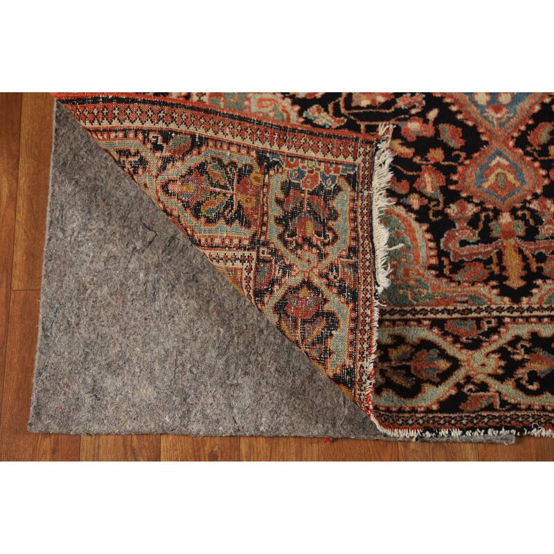 Hand Knotted Oriental 100% Wool Carpet Traditional Medallion Navy Blue & Blues Sarouk Area Rug - 4' 7'' X 3' 6''
