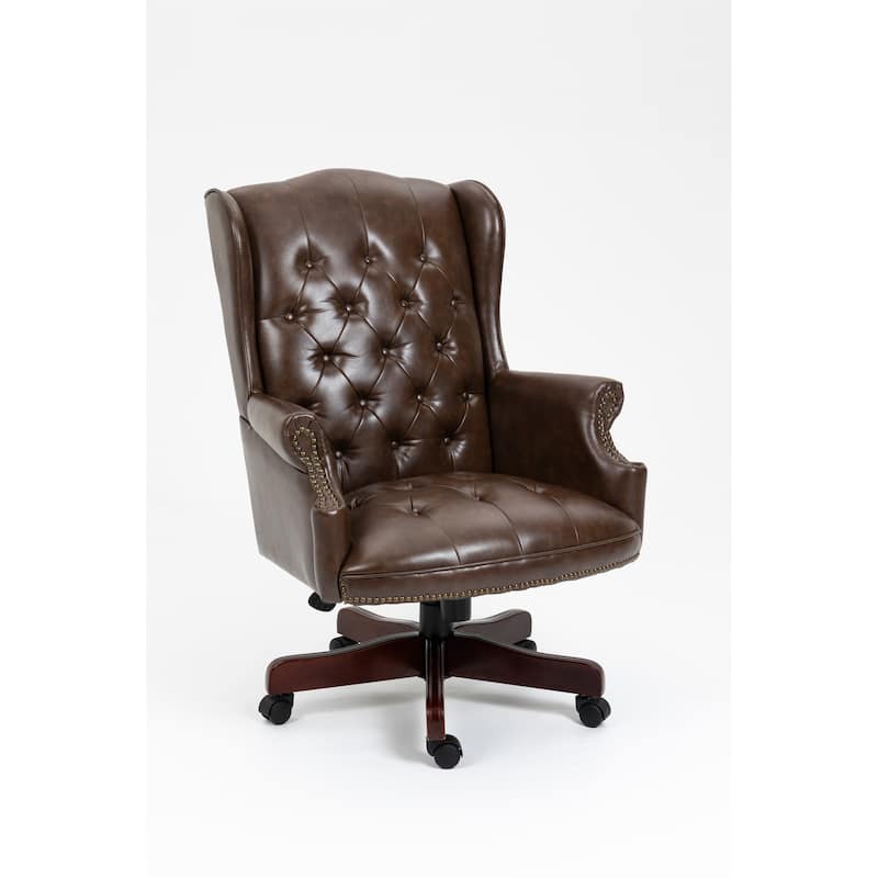 Executive Office Chair - High Back, Reclining, Ergonomic with Thick Padding, PU Leather, Smooth Glide Casters