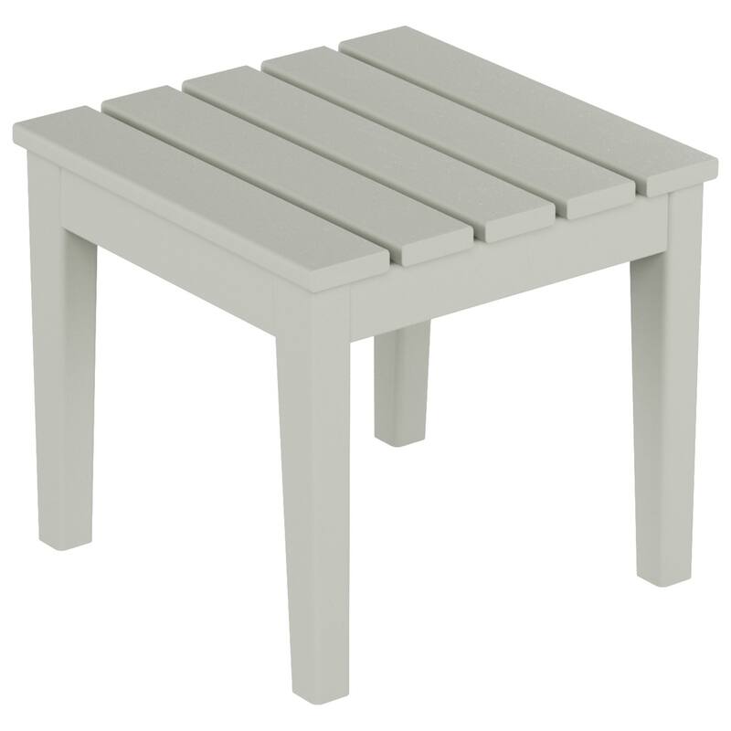 Shoreside HDPE Eco-Friendly All Weather Square Modern 18" Side Table