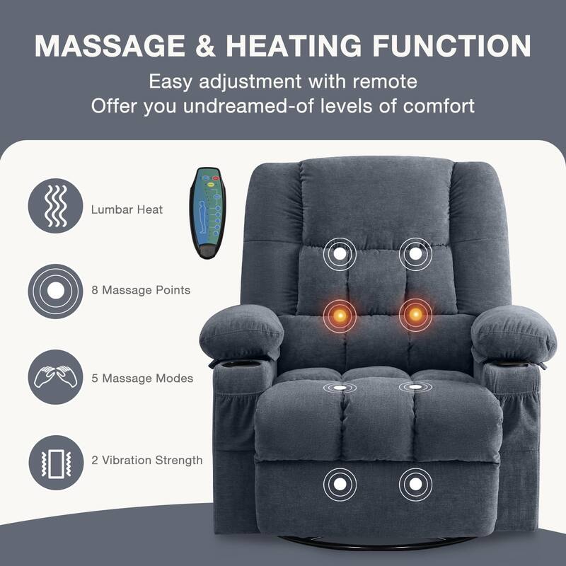 Ergonomic Lounge Chair with Vibration Massage Heat and Rocking