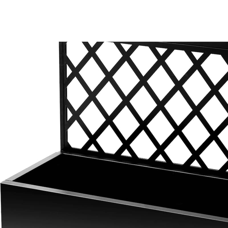 71"x46"x16" Galvanized Steel Raised Garden Bed with Trellis & Privacy Screen - N/A