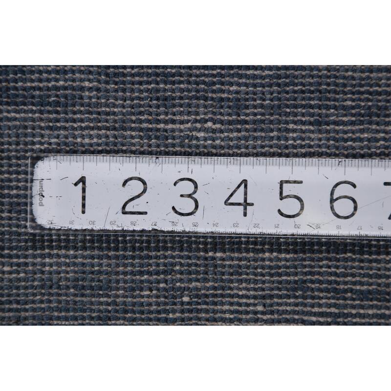 Hand Knotted Oriental 100% Wool Carpet Modern Solid Navy Blue & Blues Gabbeh Area Rug - 10' 0'' X 5' 3''