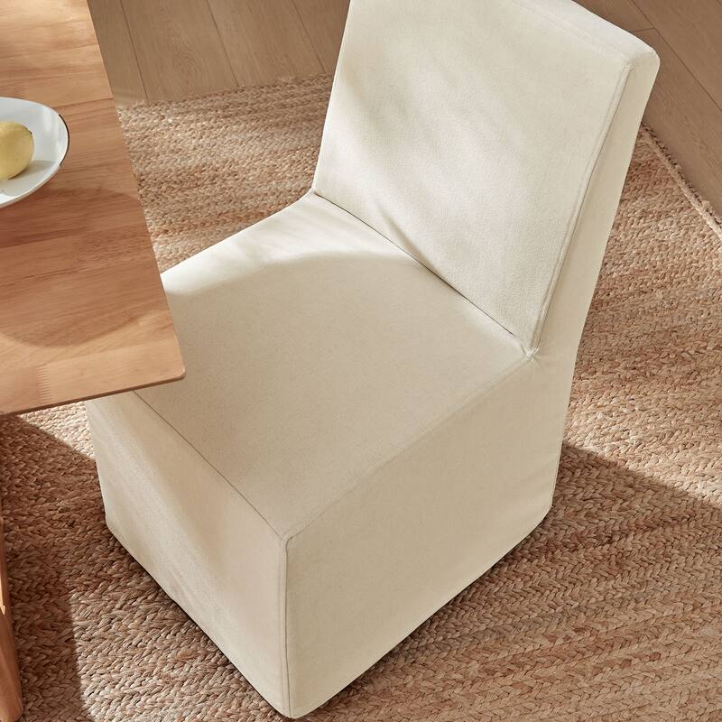 Tessera Upholstered Linen-Blend Slipcovered Dining Chair