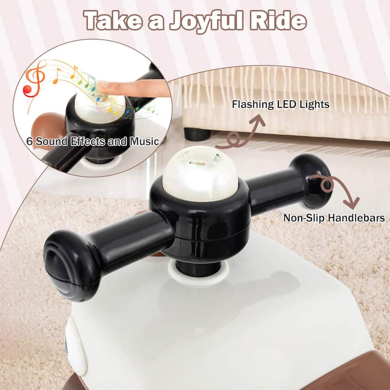 Babyjoy Ride on Toy Baby Dinosaur Sliding Car with4 Universal Casters - See Details
