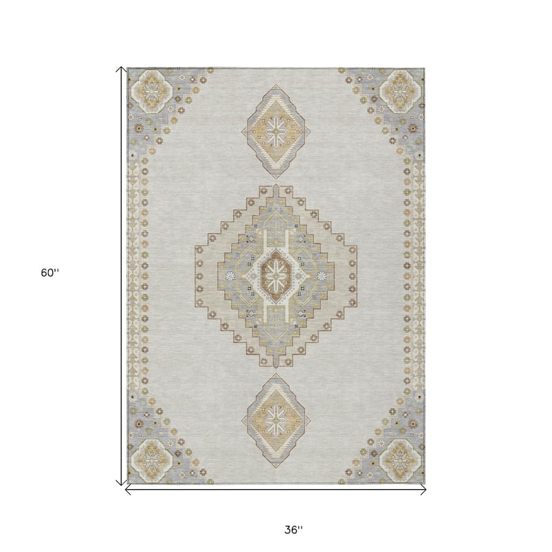 HomeRoots Oriental Traditional Rectangle Outdoor Rug