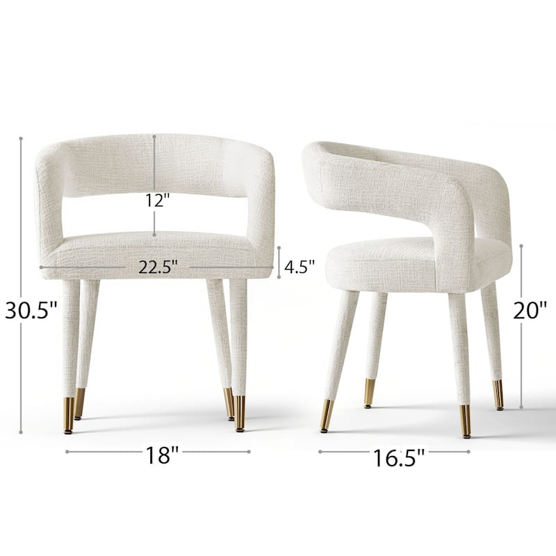 Modern Upholstered Dining Chairs with Arm (Set of 2)