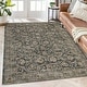 preview thumbnail 27 of 28, Vintage Floral Print Rug Carpet Washable Distressed Area Rugs for Living Room Bedroom 9'x12' - Black