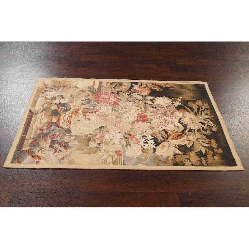 Flat-weave Pictorial Tapestries French Oriental Area Rug Wool Carpet - 3'0" x 5'2"