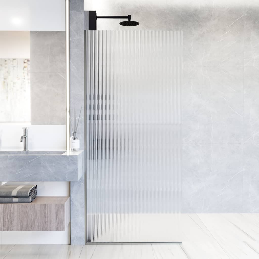 VIGO Zenith 34" W x 74" H Frameless Fixed Shower Screen