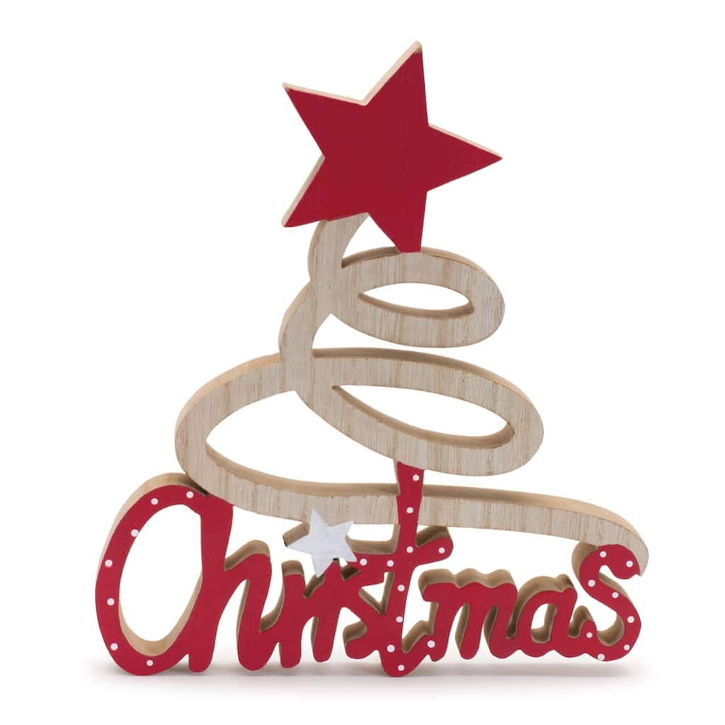 Tabletop "Christmas" Tree Signs - 9.75" - Set of 2