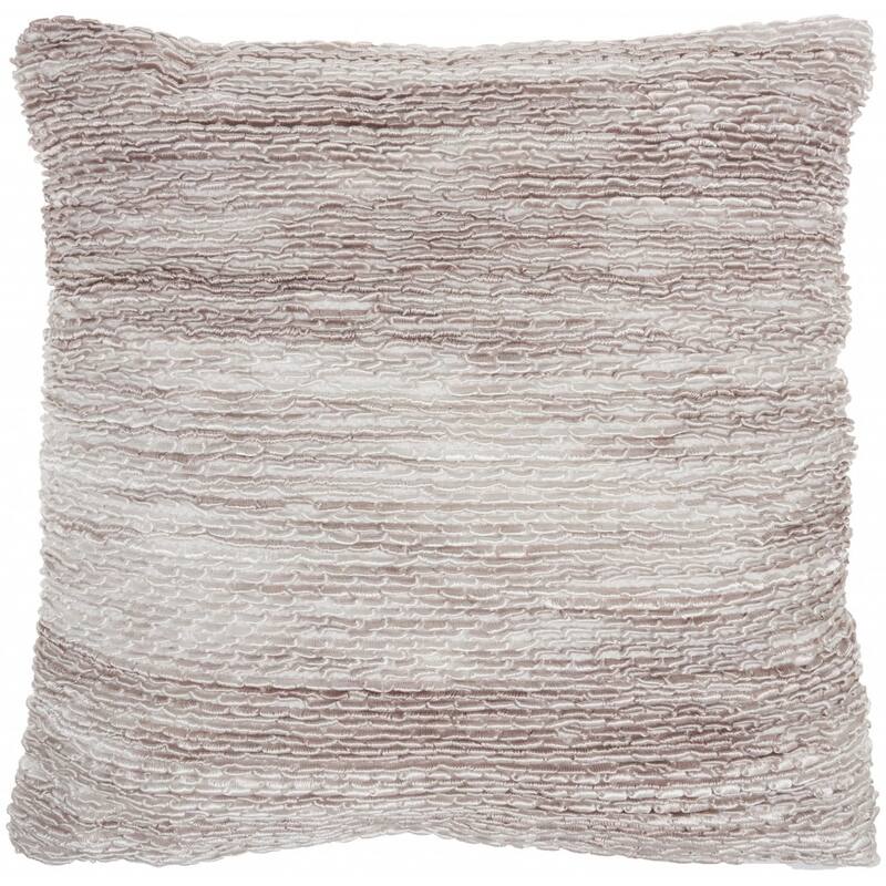 Petite Taupe and Striped Throw Pillow