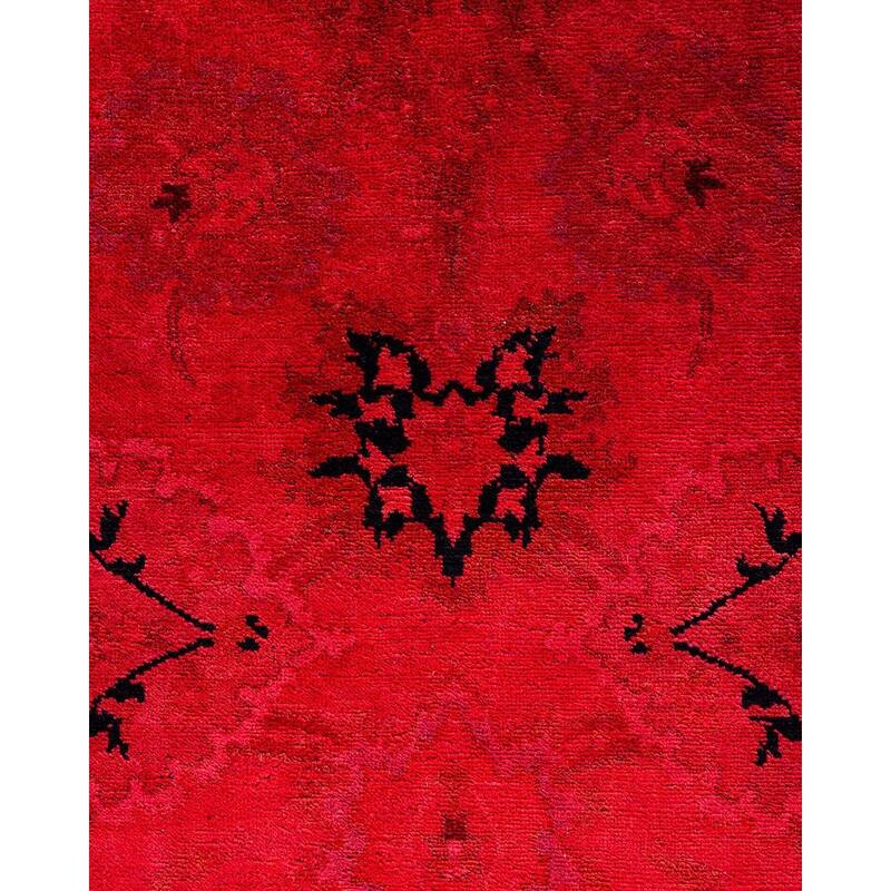 Contemporary Overdyed Wool Hand Knotted Area Rug - 4' 1" x 6' 2"