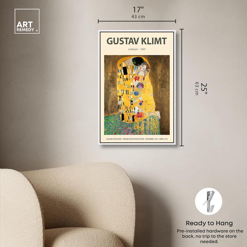Golden Kiss Canvas by Art Remedy