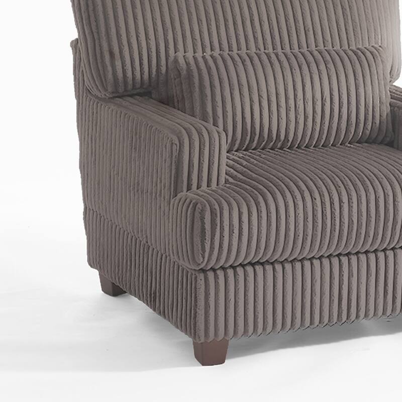 36" Wide Oversized Upholstered Chaise Lounge Accent Chair with Ottoman