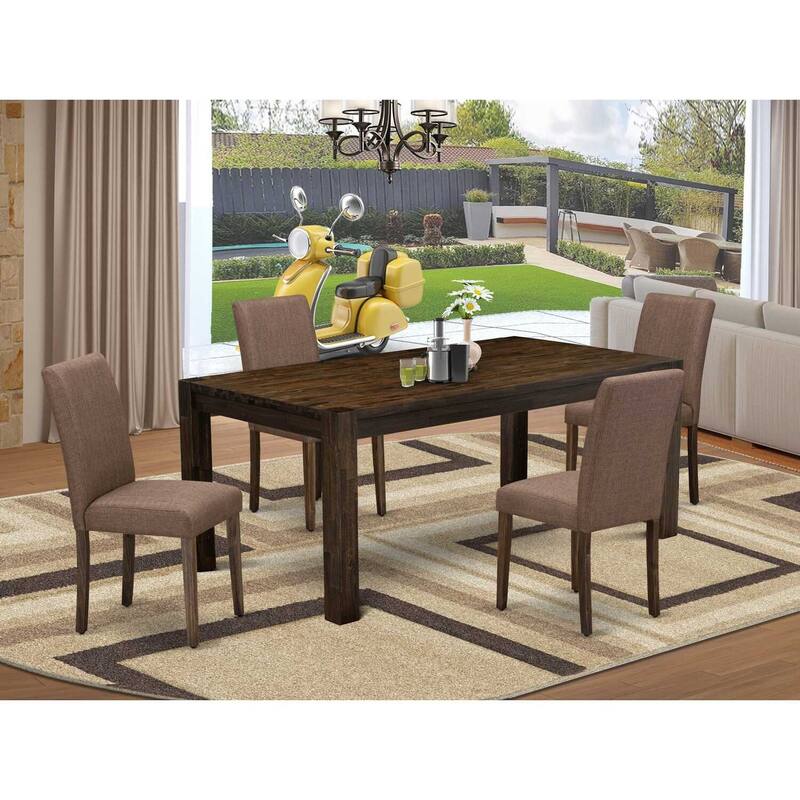 Elegant 5-Piece Dining Set - Table & 4 Chairs - Distressed Jacobean Finish