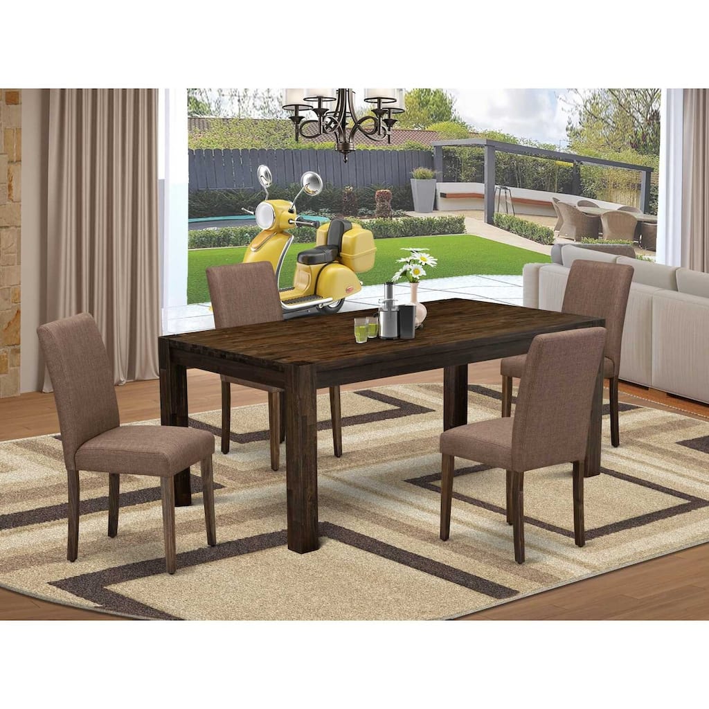 Elegant 5-Piece Dining Set - Table & 4 Chairs - Distressed Jacobean Finish
