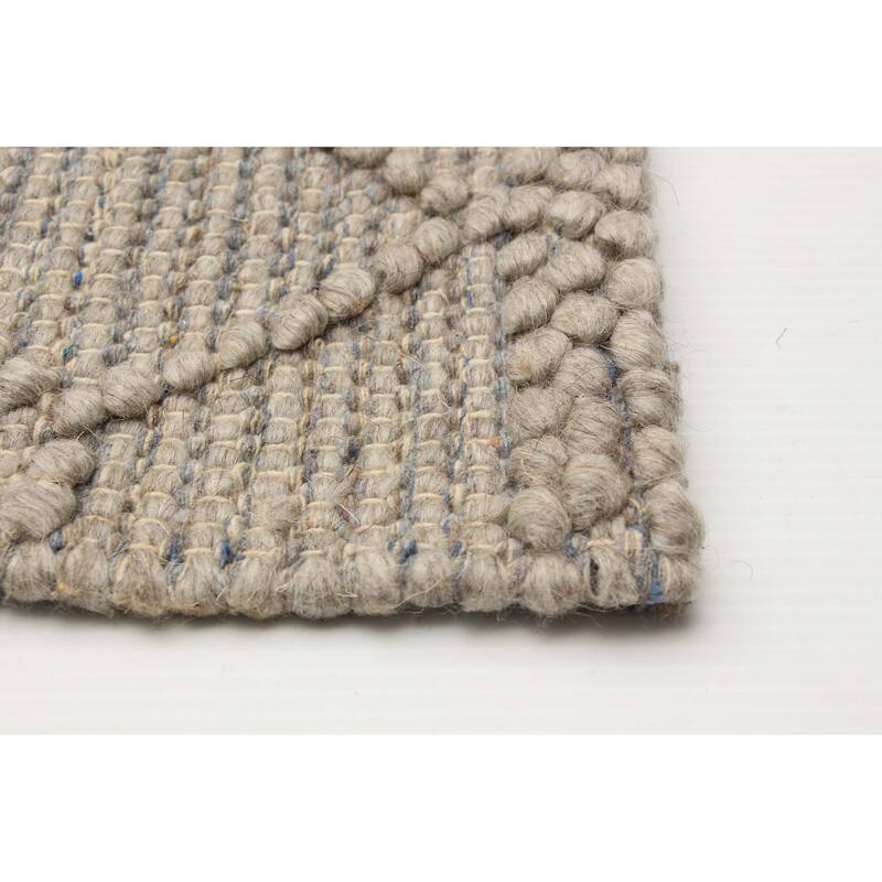 ECARPETGALLERY Braid weave Sienna Taupe Wool Rug - 5'0 x 7'11