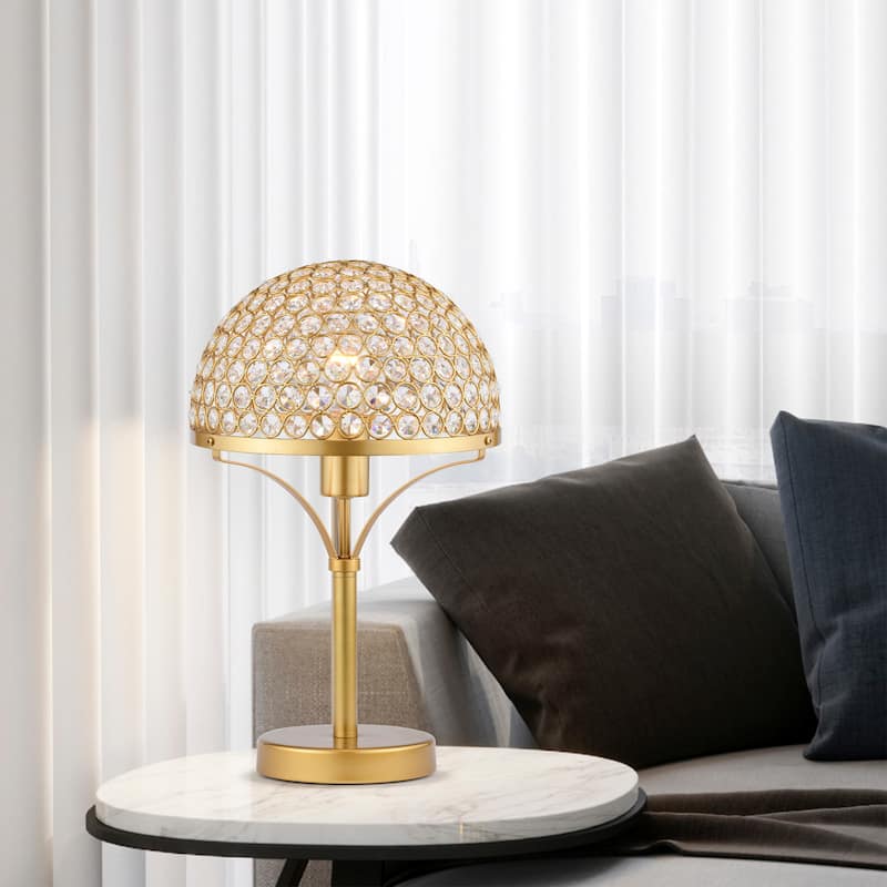 Gizella 10 Inch Glam Crystal Matte Gold Table Lamp 1-Light - N/A