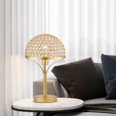 Gizella 10 Inch Glam Crystal Matte Gold Table Lamp 1-Light - N/A