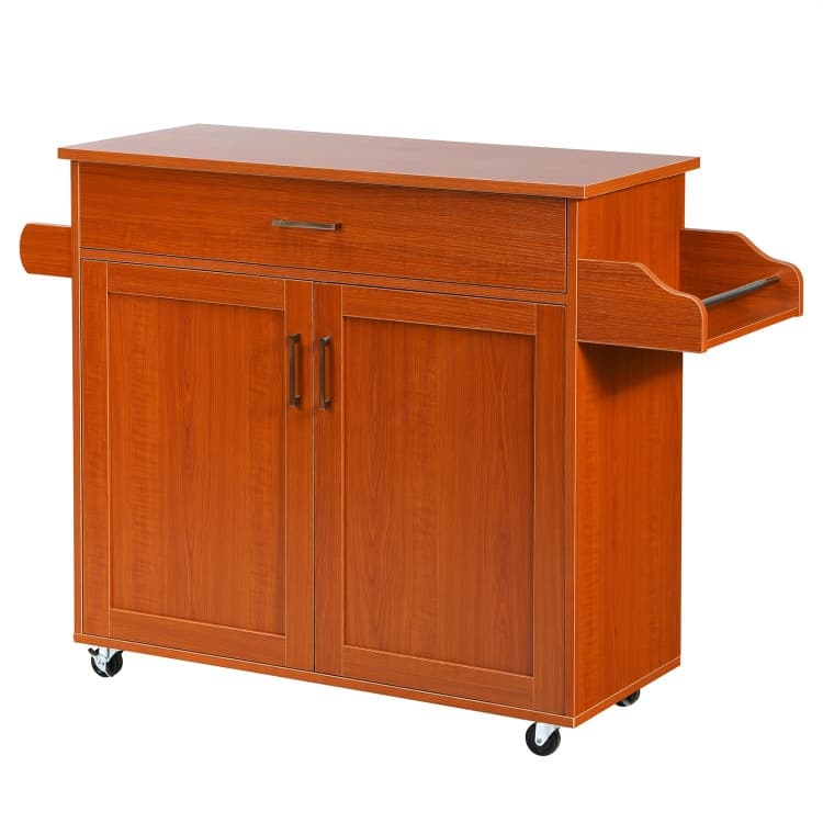 Rolling Kitchen Island Cart with Towel and Spice Rack - 45.5" x 16" x 33.5"(L x W x H)