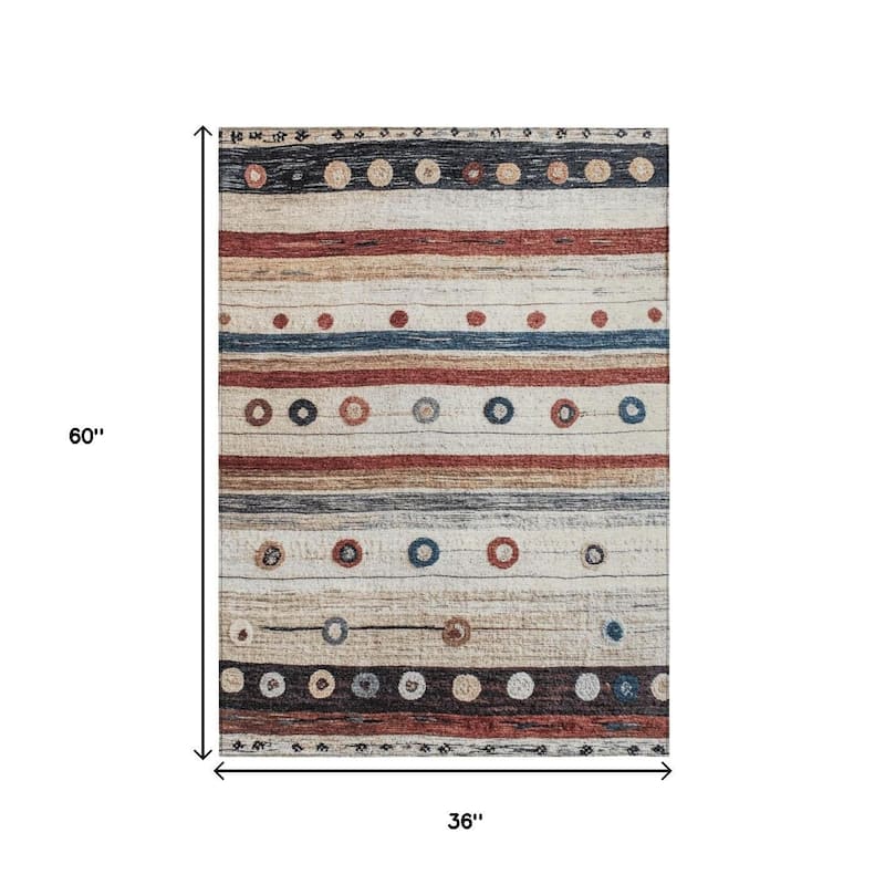 HomeRoots Striped Transitional Rectangle Outdoor Rug