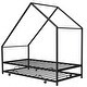 preview thumbnail 4 of 9, Twin Size Metal House Bed with Pull,Out Trundle , Maximizes Space with Versatile Design ,Sturdy Construction