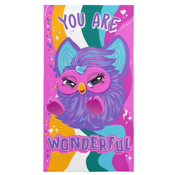 slide 2 of 12, Hasbro Furby Microfiber Beach Towel 30 x 60 inches - You Are Wonderful