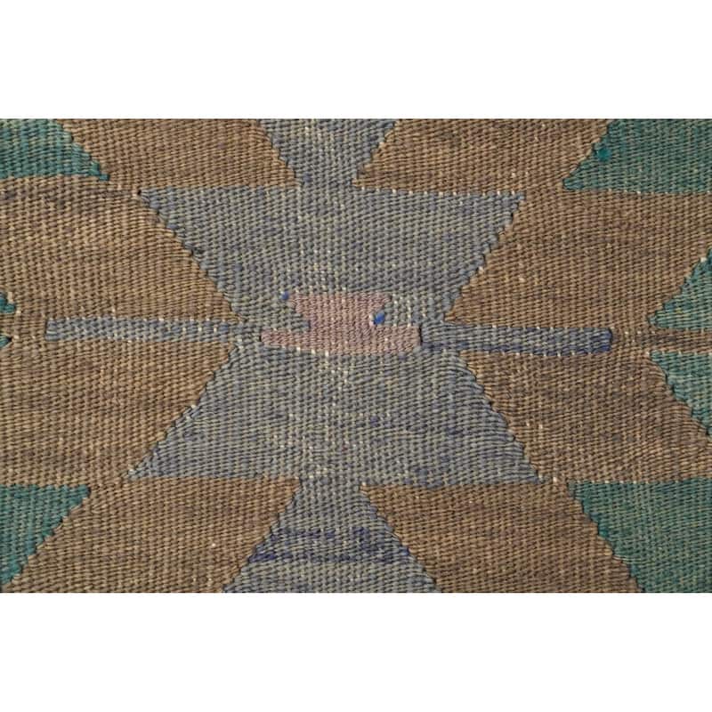 Hand Woven Oriental 100% Wool Carpet Southwestern Tribal Oranges & Rust Kilim Area Rug - 7' 0'' X 5' 8''