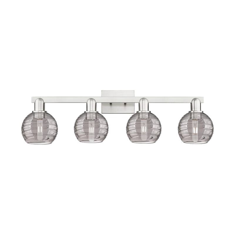 Innovations Lighting Downtown Urban - Athens Deco Swirl - 4 Light 36" Bath Vanity Light - Brushed Satin Nickel
