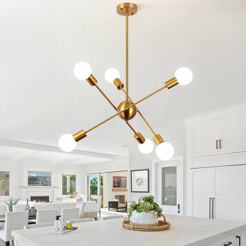 6-Light Sputnik Chandelier for Living Room Bedroom