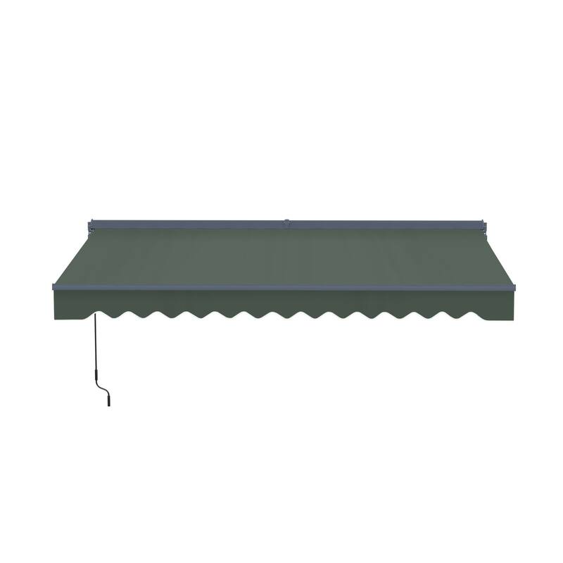 ALEKO Moroccan Semi-Cassette Motorized Patio Awning - Forest Green - 12 x 10 Feet