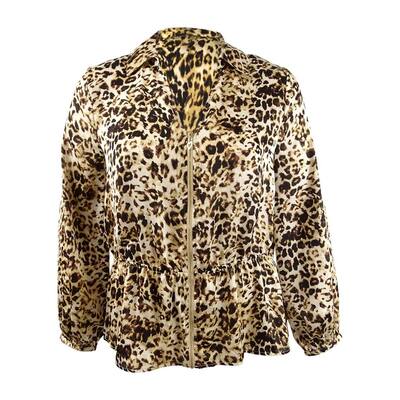 Thalia Sodi Women's Printed Zip Peplum Top