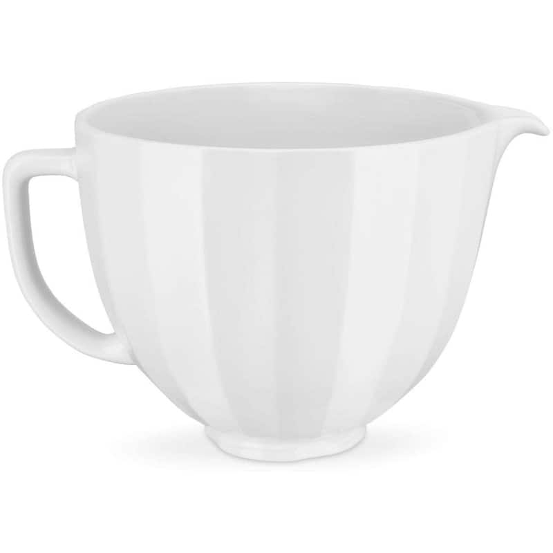 KitchenAid 5 Quart Ceramic Bowl, White Shell