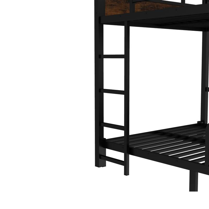 Queen over Queen Metal Bunk Bed/Metal Loft Bed,Separable Bunk Beds,with raised security fence