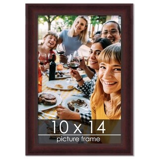 10x14 Contemporary Mahogany Complete Wood Picture Frame with UV Acrylic ...